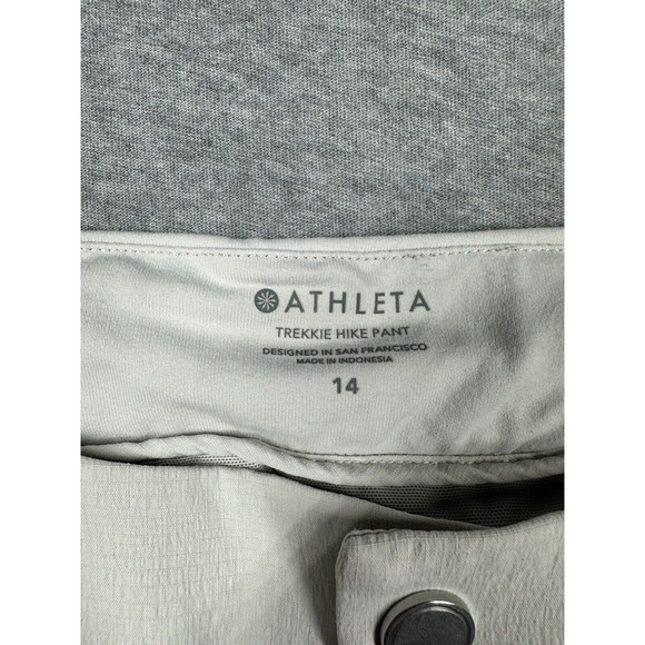 Athleta Trekkie Hike Pants Stretch Ripstop Hiking Women’s Size 14 Beige Ripstop - Picture 2 of 8